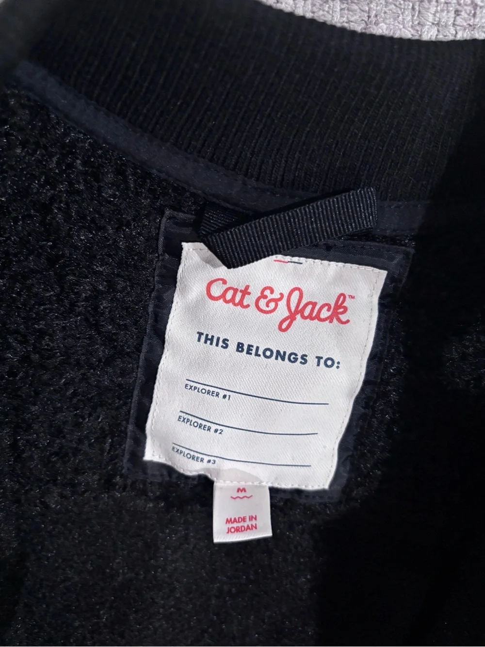 Cat & Jack Black Kids Faux Fur Textured Jacket - Size Medium, NWT